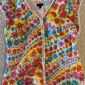 Blouse floral n layered with lace sm